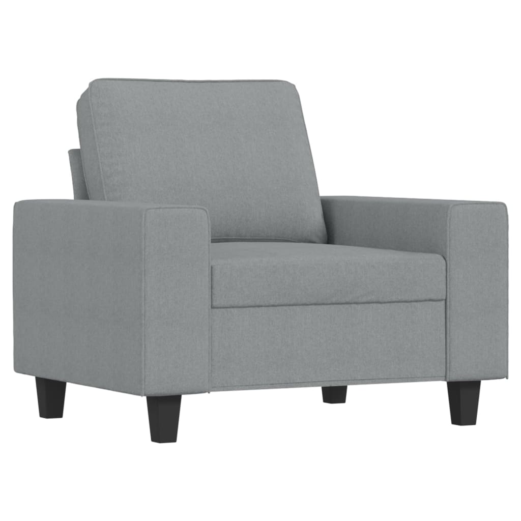 Fauteuil avec repose-pied Gris clair 60 cm Tissu - XIOS