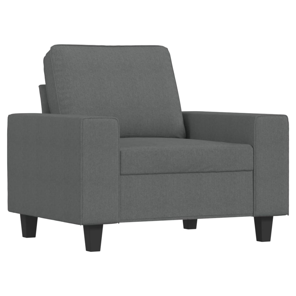 Fauteuil avec repose-pied Gris foncé 60 cm Tissu - XIOS