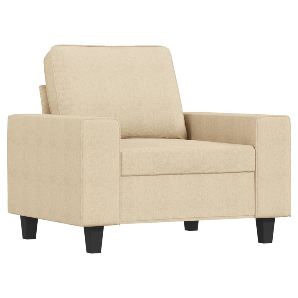 Fauteuil avec repose-pied Crème 60 cm Tissu - XIOS