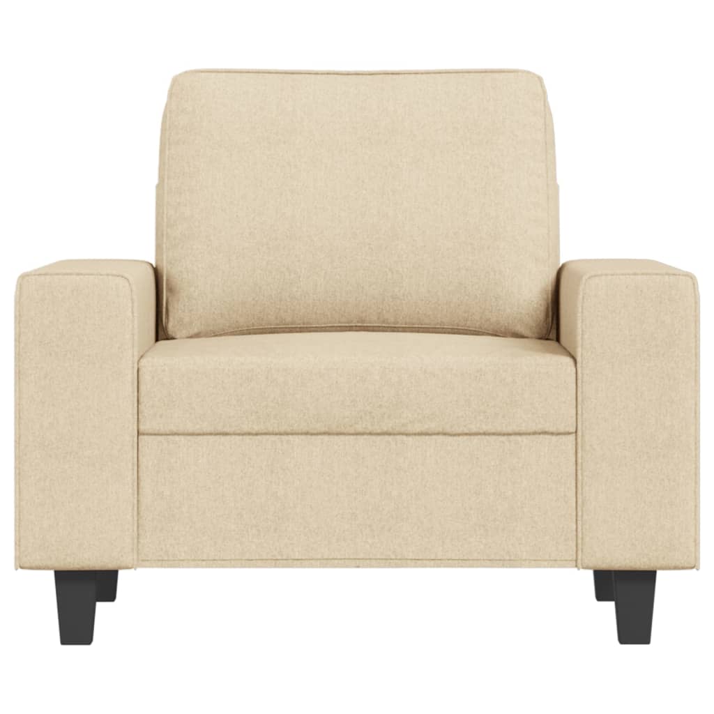 Fauteuil avec repose-pied Crème 60 cm Tissu - XIOS
