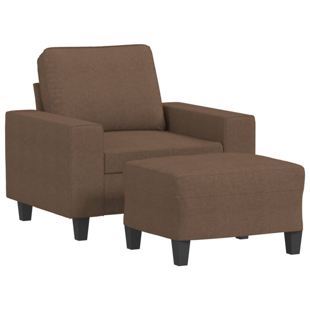 Fauteuil avec repose-pied Marron 60 cm Tissu - XIOS