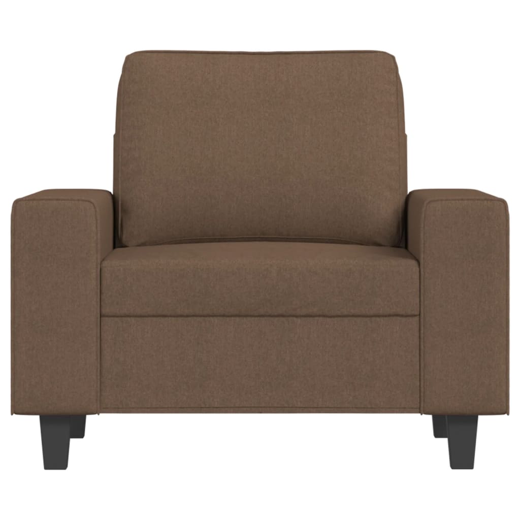Fauteuil avec repose-pied Marron 60 cm Tissu
