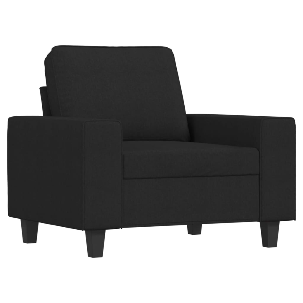 Fauteuil avec repose-pied Noir 60 cm Tissu - XIOS