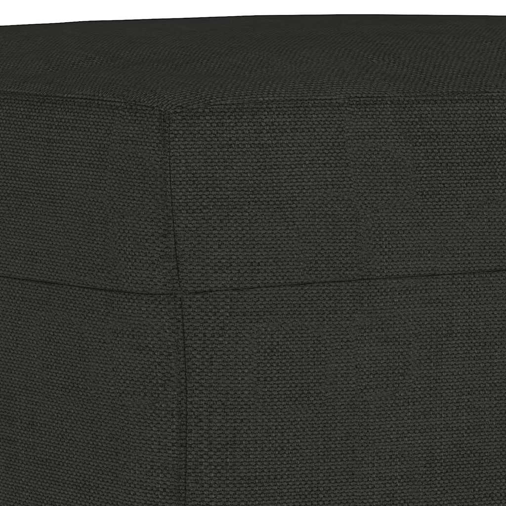 Fauteuil avec repose-pied Noir 60 cm Tissu
