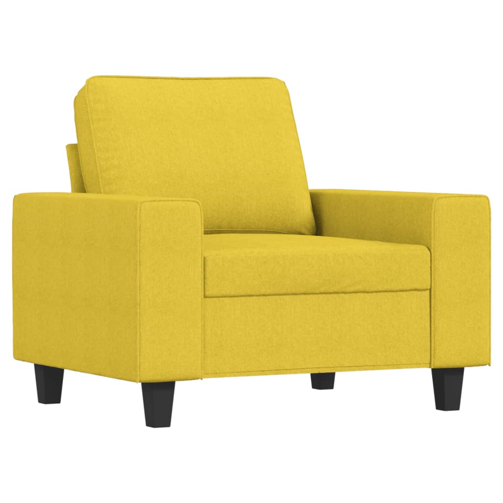 Fauteuil avec repose-pied Jaune clair 60 cm Tissu - XIOS