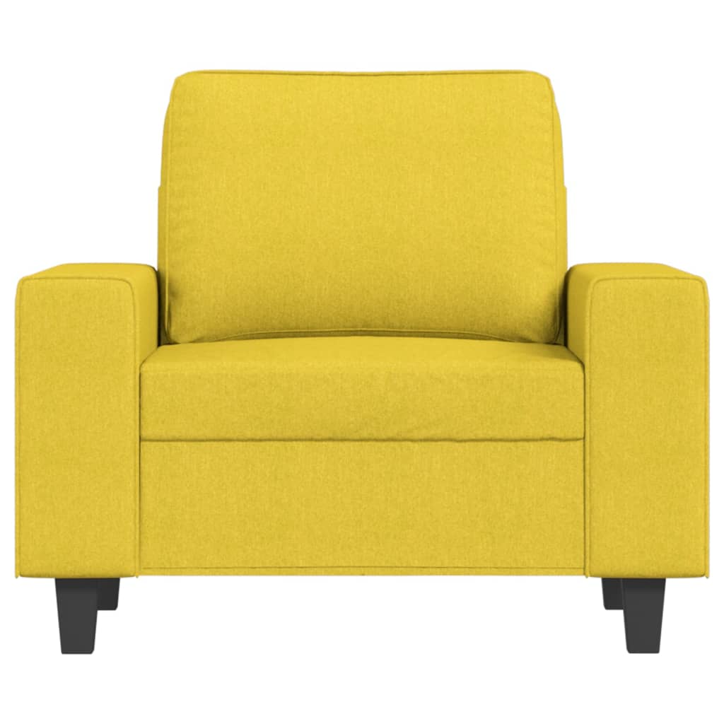 Fauteuil avec repose-pied Jaune clair 60 cm Tissu - XIOS
