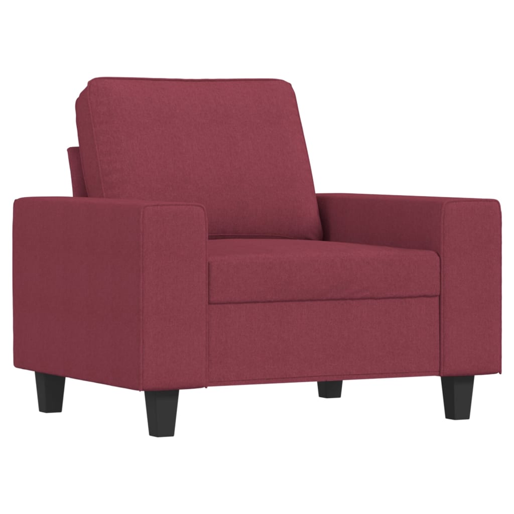Fauteuil avec repose-pied Rouge bordeaux 60 cm Tissu - XIOS
