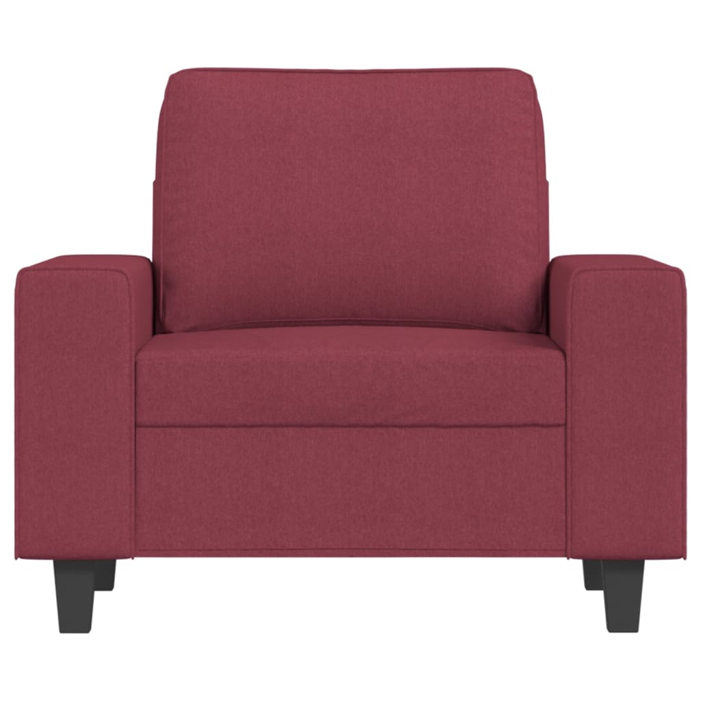 Fauteuil avec repose-pied Rouge bordeaux 60 cm Tissu - XIOS
