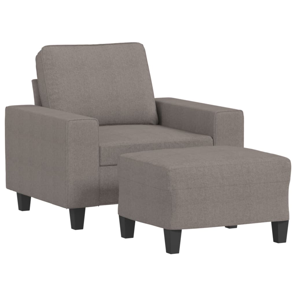 Fauteuil avec repose-pied Taupe 60 cm Tissu - XIOS