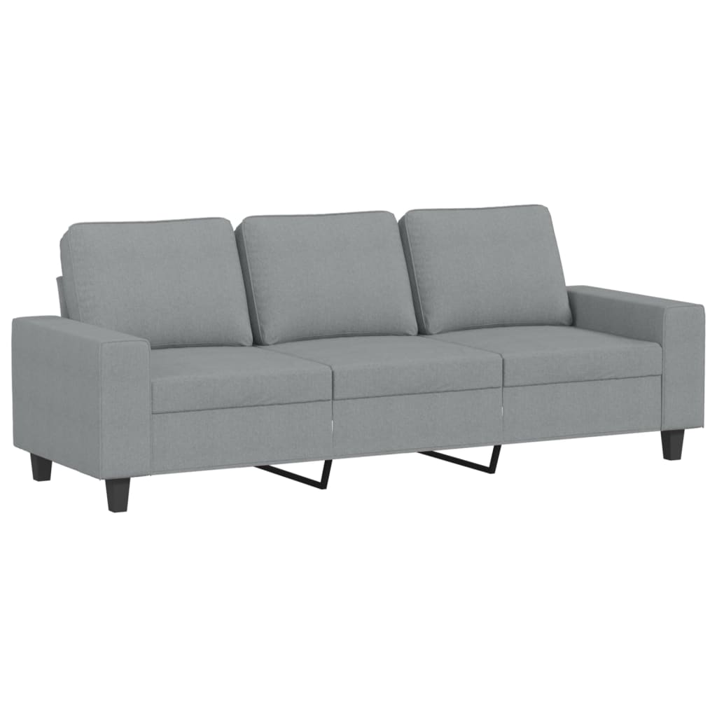 Canapé à 3 places avec repose-pieds Gris clair 180 cm Tissu - XIOS