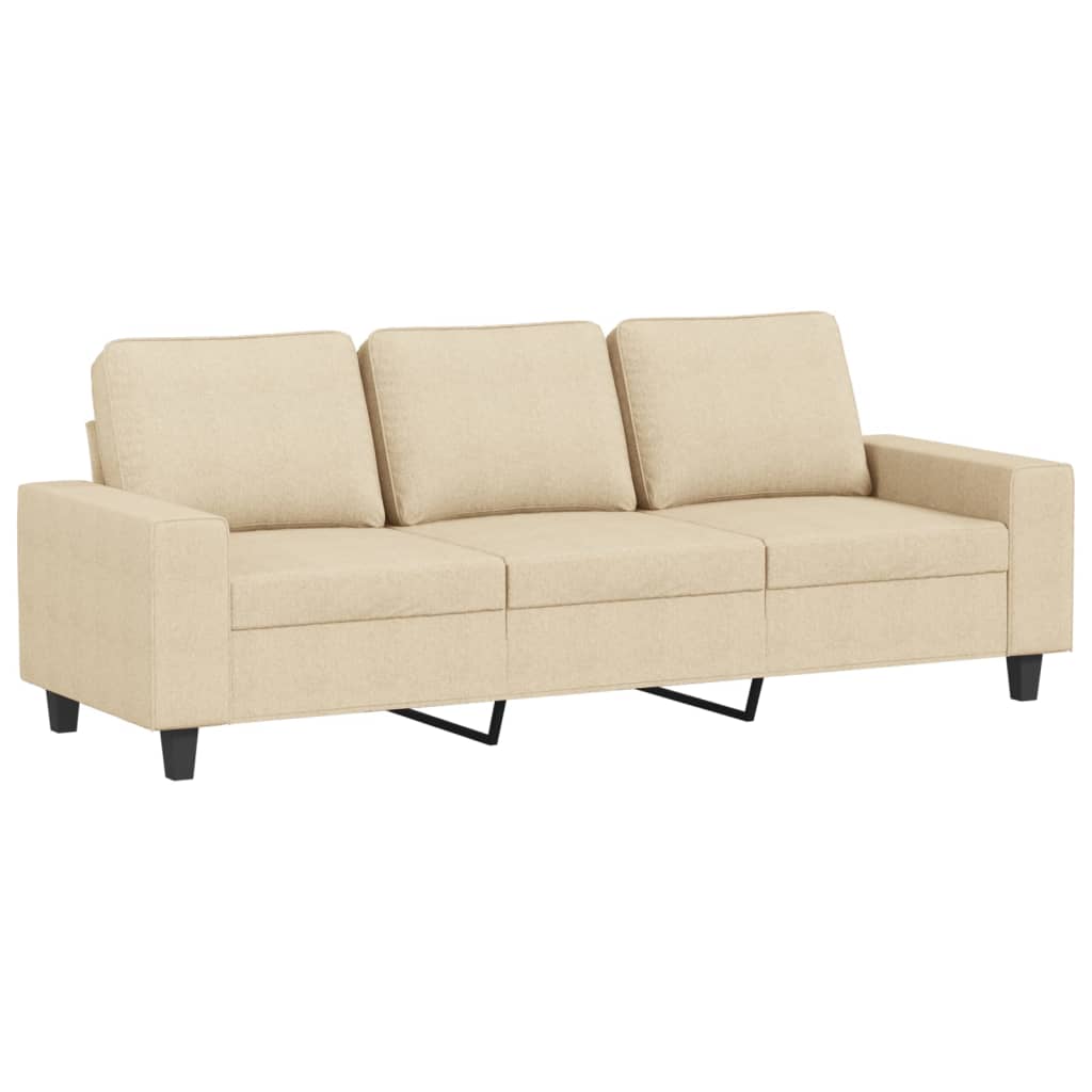 Canapé à 3 places avec repose-pieds Crème 180 cm Tissu - XIOS