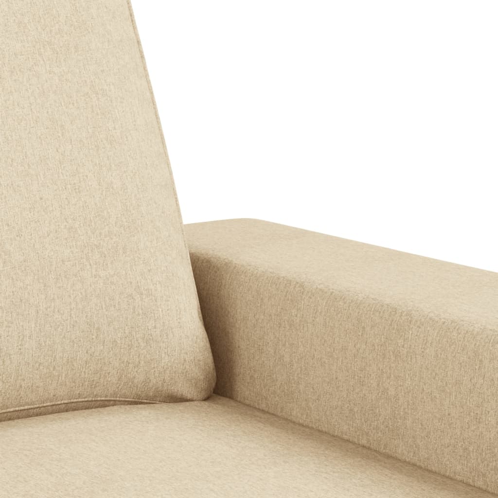 Canapé à 3 places avec repose-pieds Crème 180 cm Tissu - XIOS