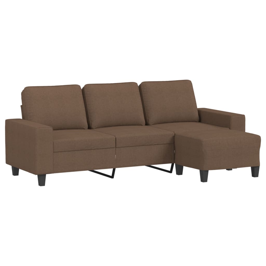 Canapé à 3 places avec repose-pieds Marron 180 cm Tissu - XIOS