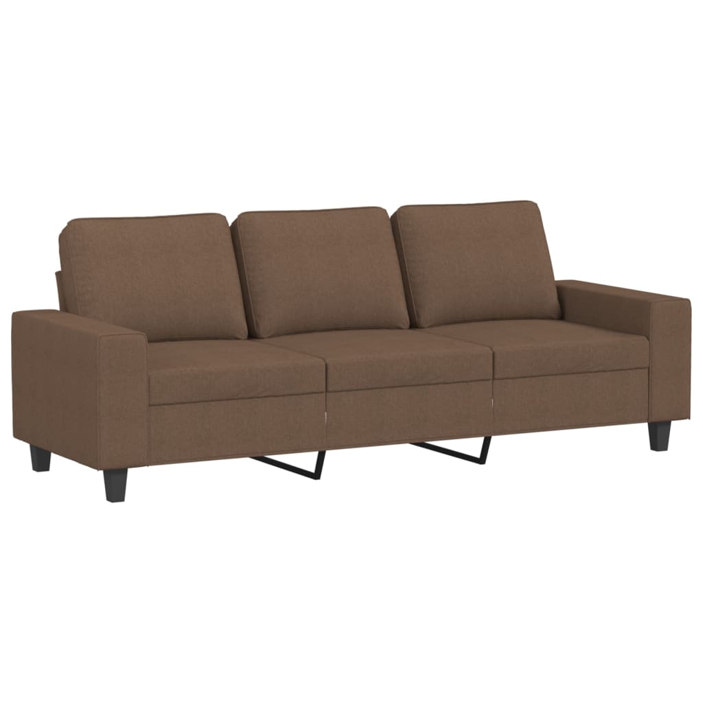 Canapé à 3 places avec repose-pieds Marron 180 cm Tissu - XIOS