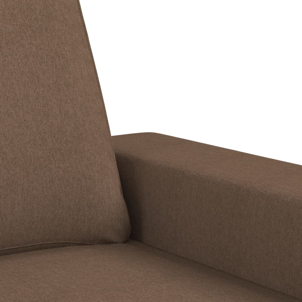Canapé à 3 places avec repose-pieds Marron 180 cm Tissu - XIOS