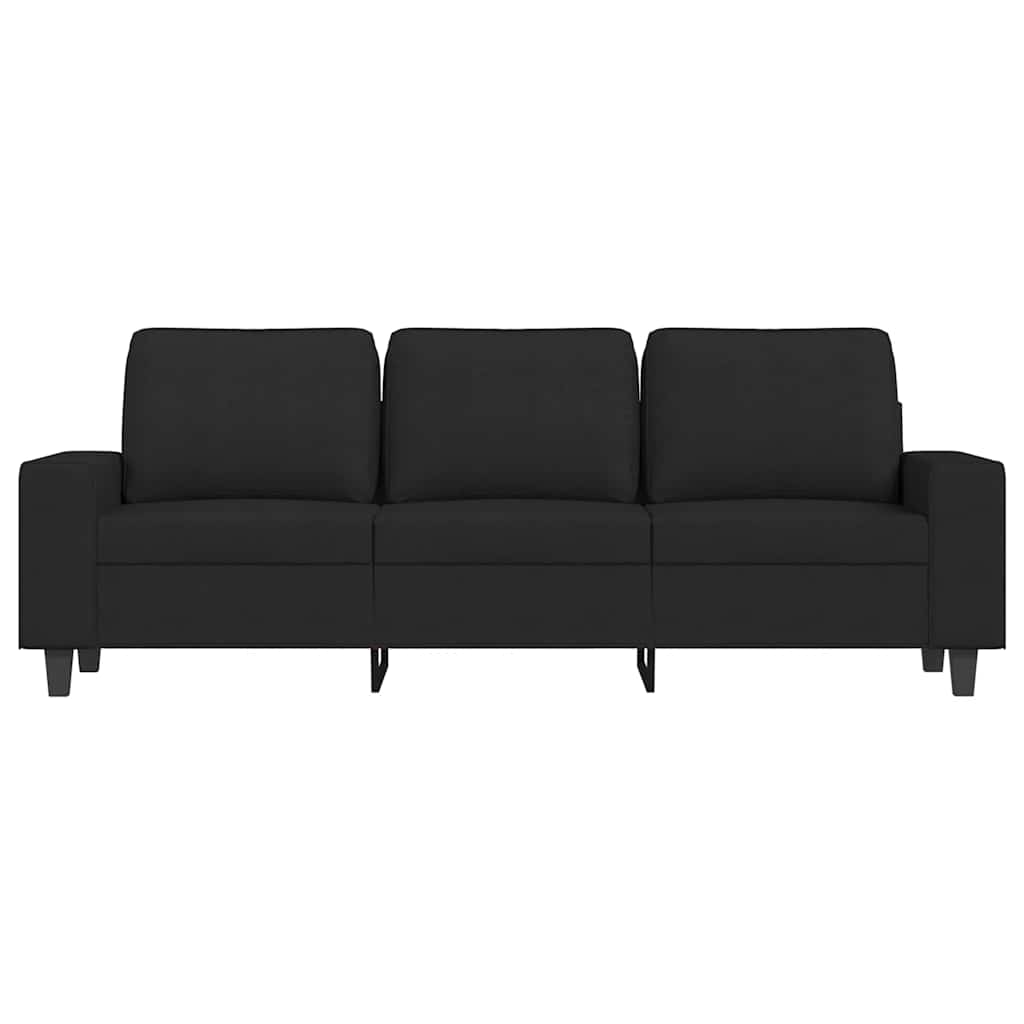 Canapé à 3 places avec repose-pieds Noir 180 cm Tissu - XIOS