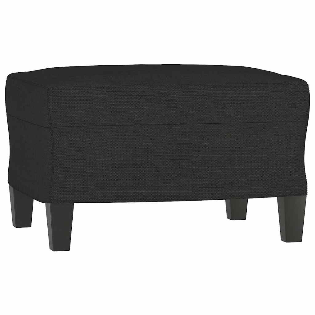 Canapé à 3 places avec repose-pieds Noir 180 cm Tissu - XIOS