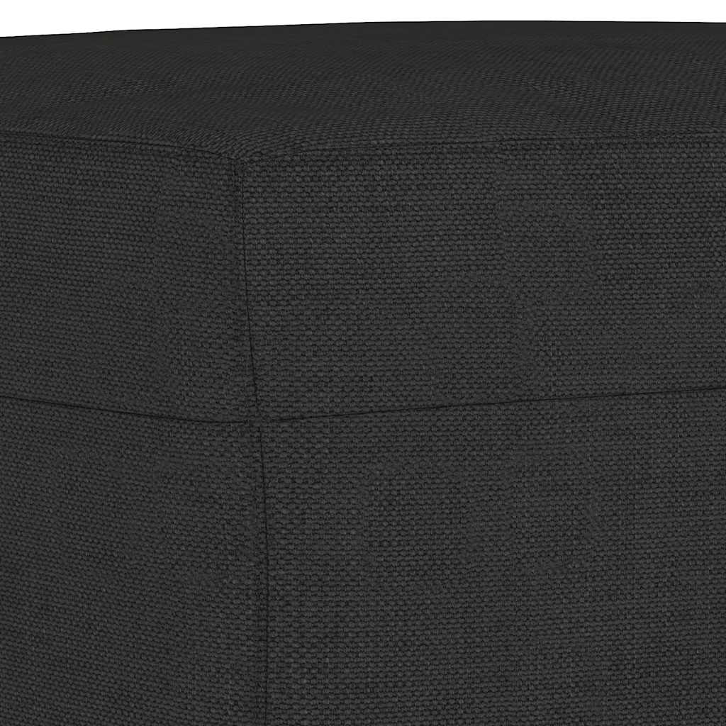 Canapé à 3 places avec repose-pieds Noir 180 cm Tissu - XIOS