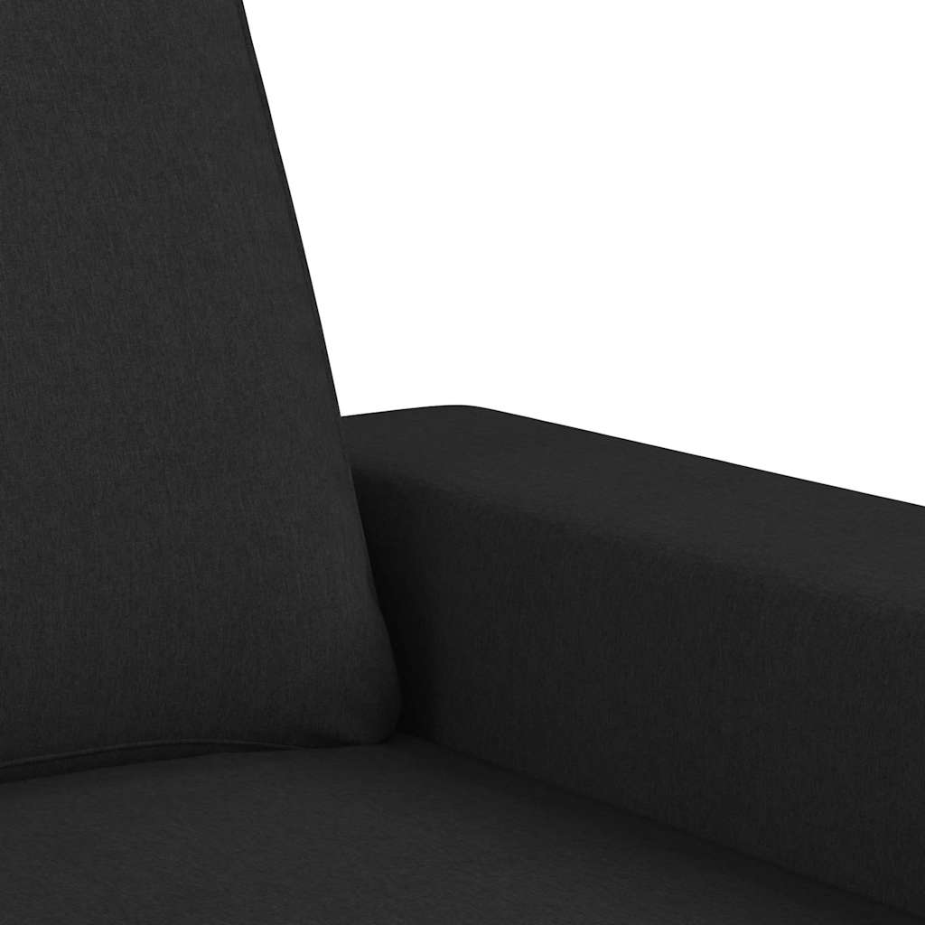 Canapé à 3 places avec repose-pieds Noir 180 cm Tissu - XIOS
