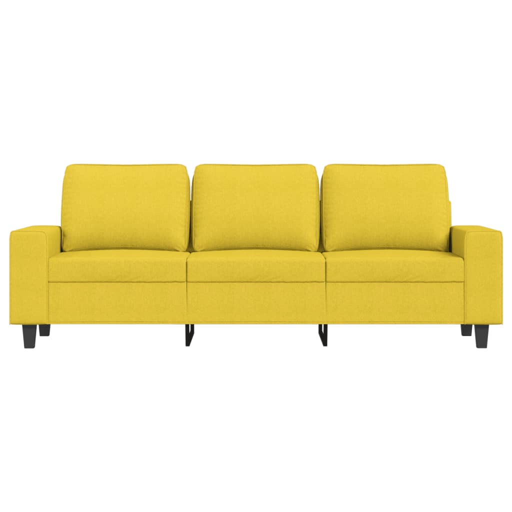 Canapé à 3 places avec repose-pieds Jaune clair 180 cm Tissu - XIOS