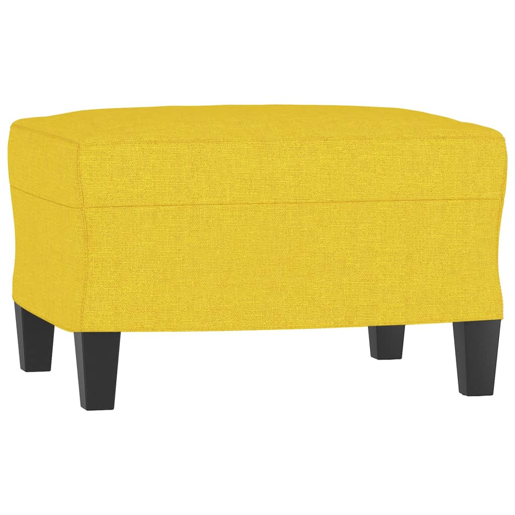 Canapé à 3 places avec repose-pieds Jaune clair 180 cm Tissu - XIOS