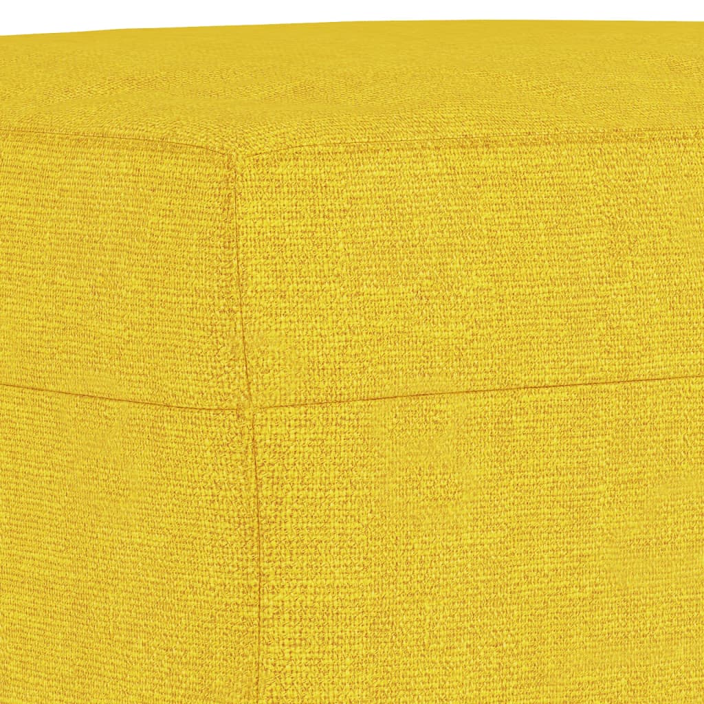 Canapé à 3 places avec repose-pieds Jaune clair 180 cm Tissu - XIOS
