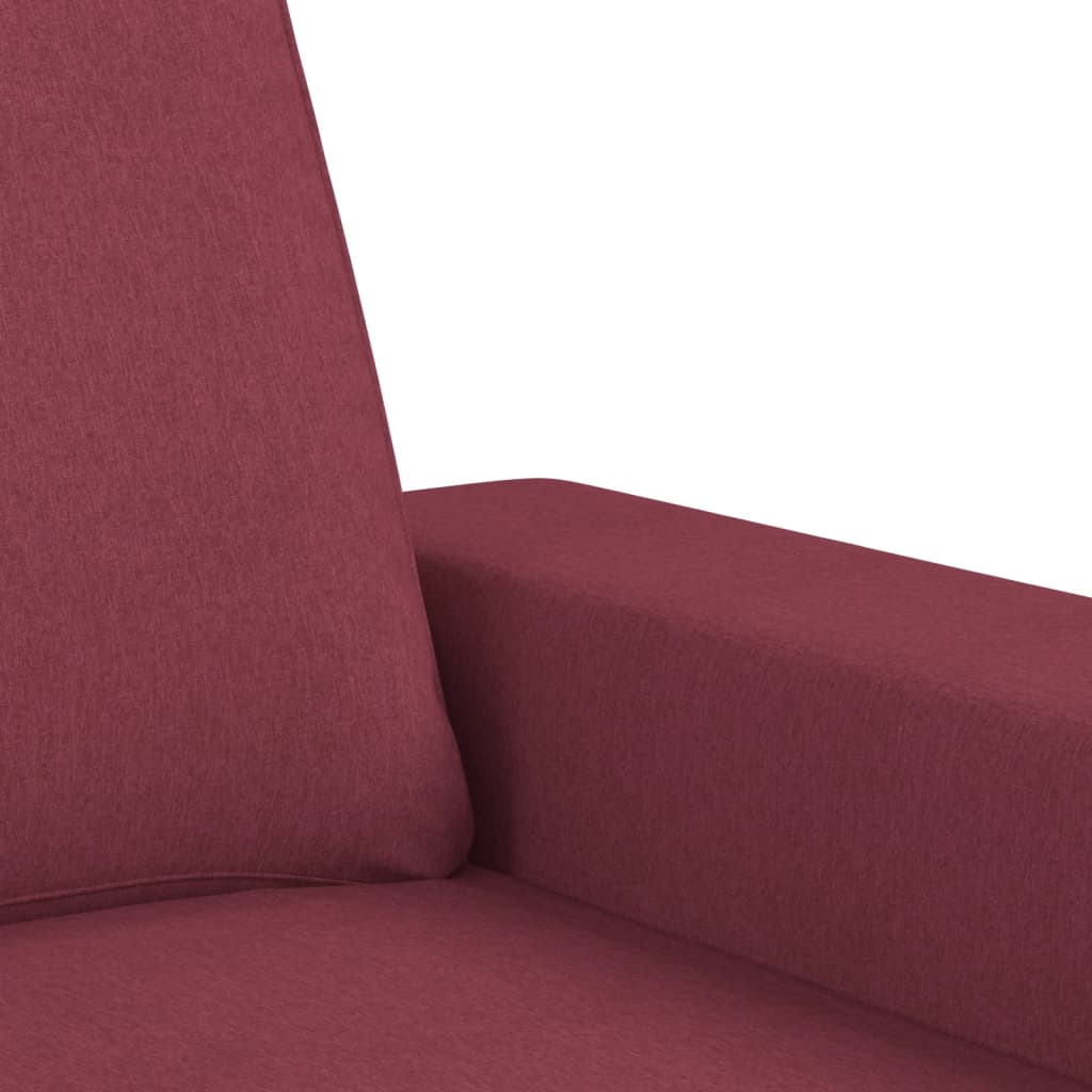Canapé à 3 places avec repose-pieds Rouge bordeaux 180 cm Tissu - XIOS