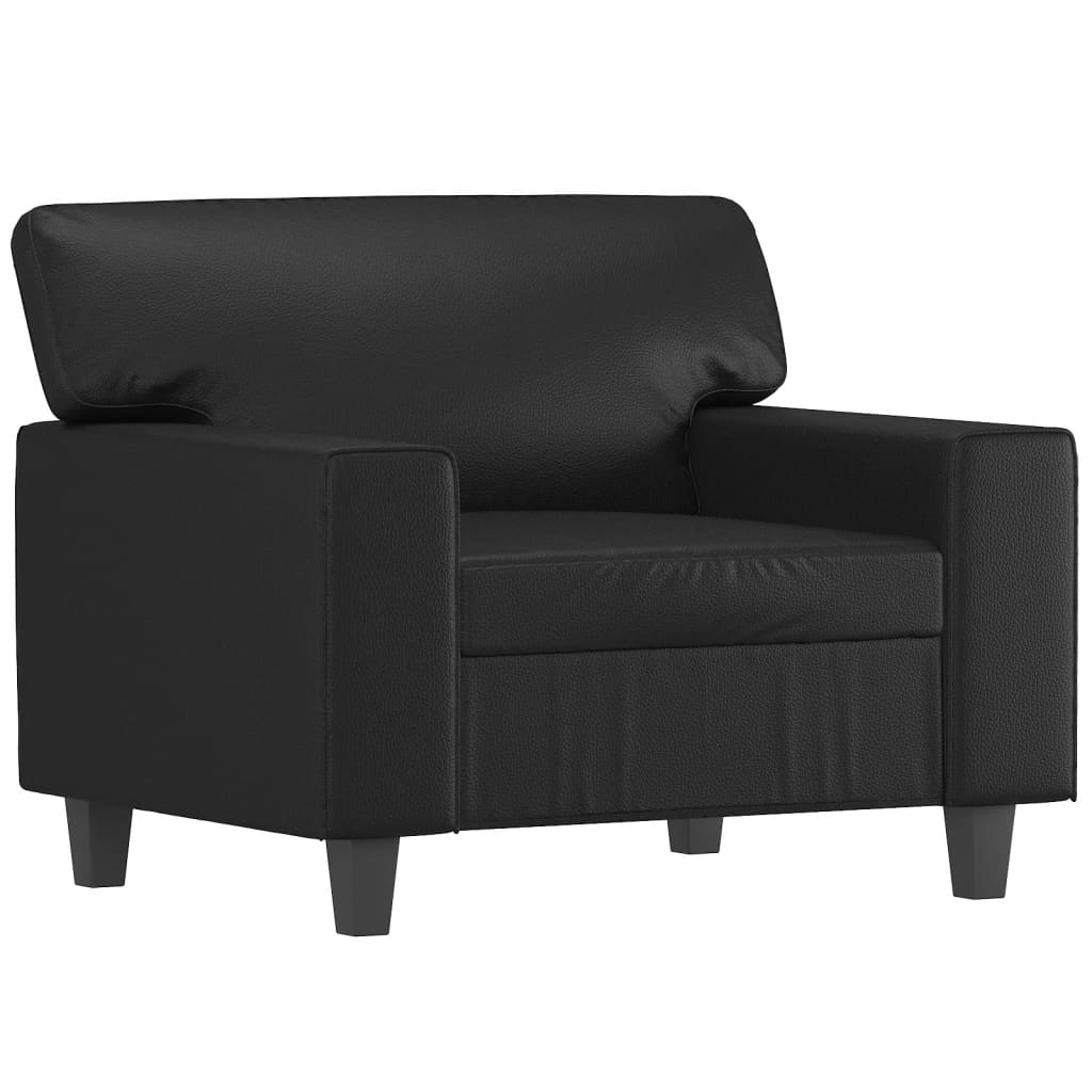 Fauteuil avec repose-pied Noir 60 cm Similicuir - XIOS