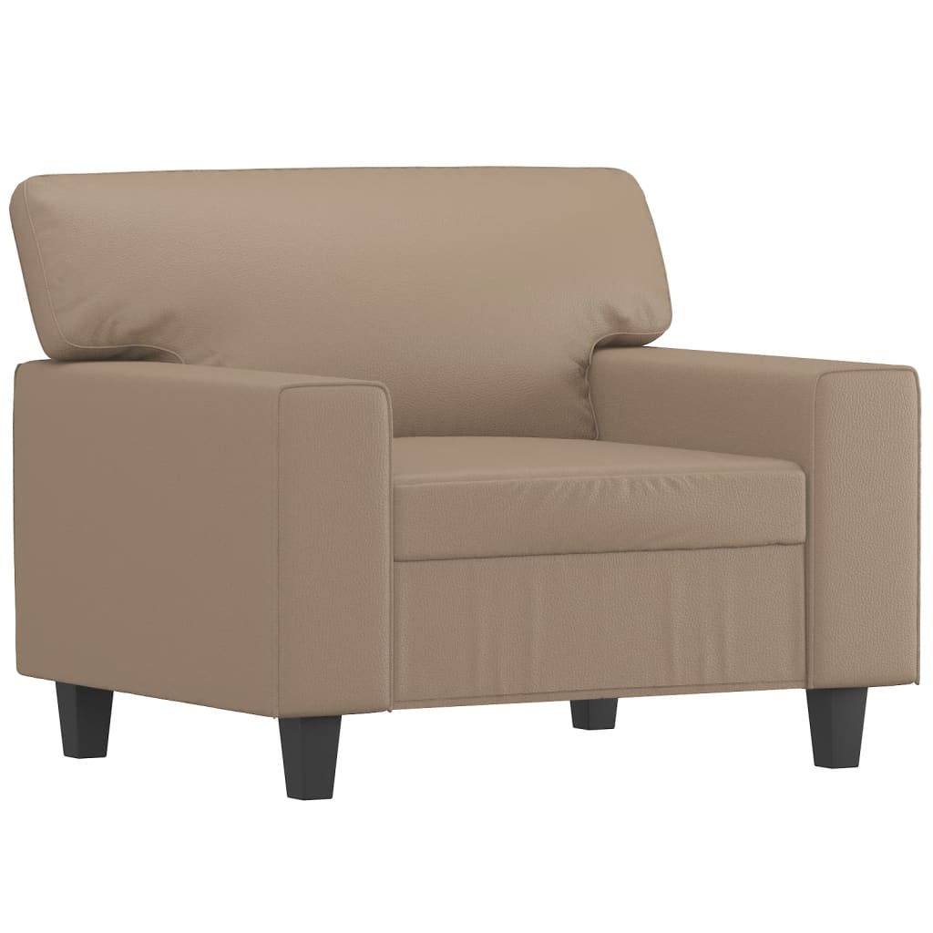 Fauteuil avec repose-pied Cappuccino 60 cm Similicuir - XIOS