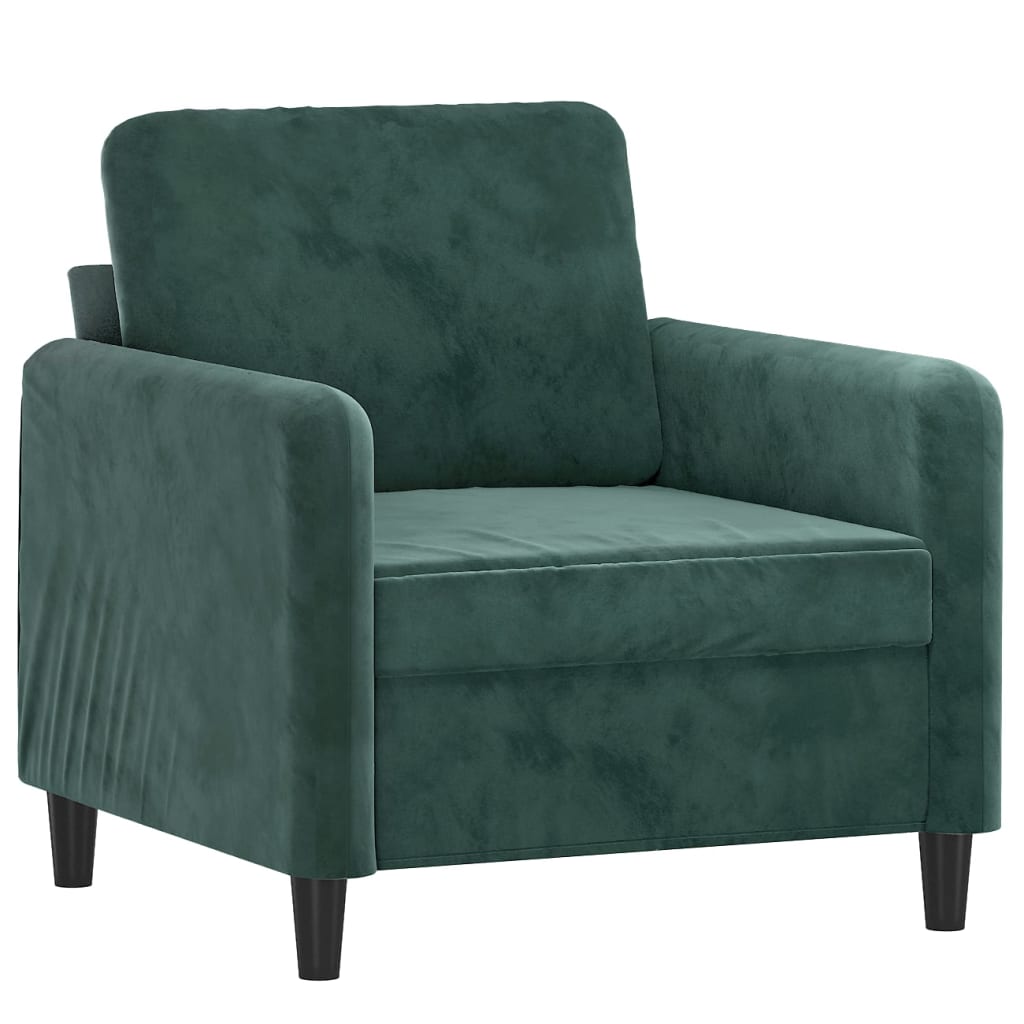 Fauteuil avec repose-pied Vert foncé 60 cm Velours - XIOS