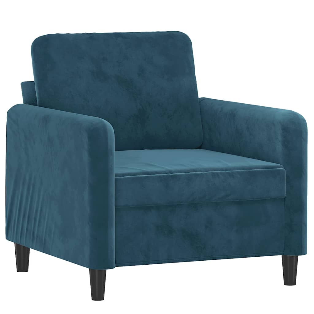 Fauteuil avec repose-pied Bleu 60 cm Velours - XIOS