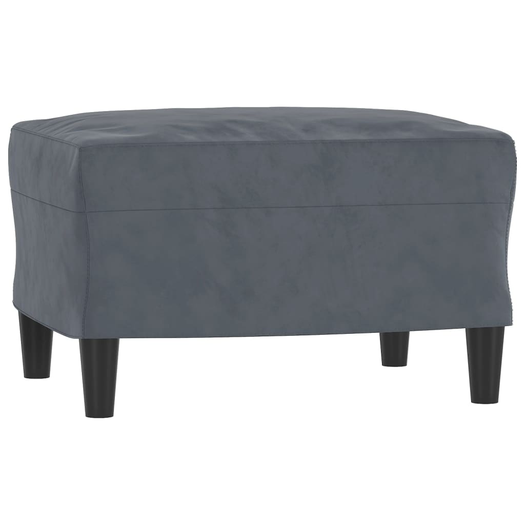 Canapé à 3 places avec repose-pieds Gris foncé 180 cm Velours - XIOS
