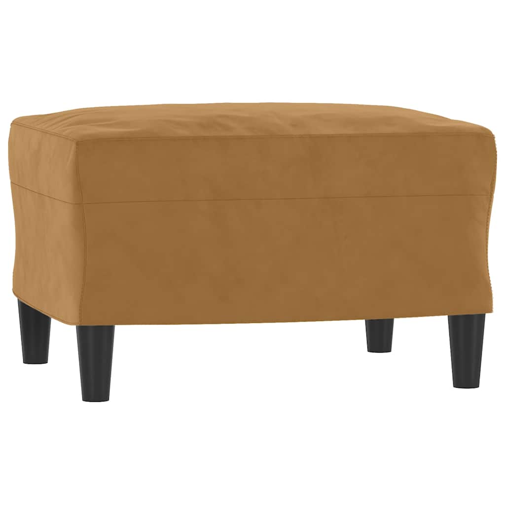 Canapé à 3 places avec repose-pieds Marron 180 cm Velours - XIOS
