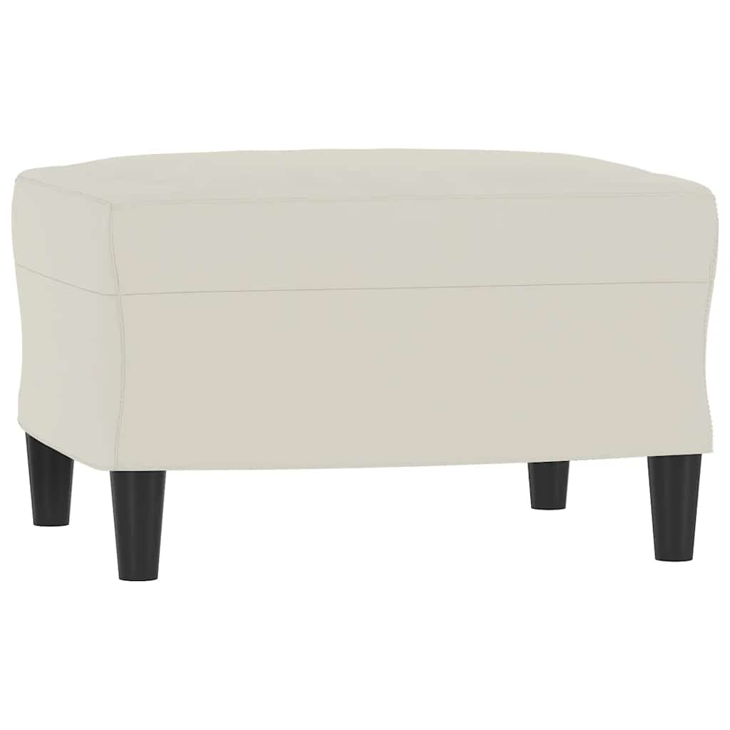 Canapé à 3 places avec repose-pieds Crème 180 cm Velours - XIOS