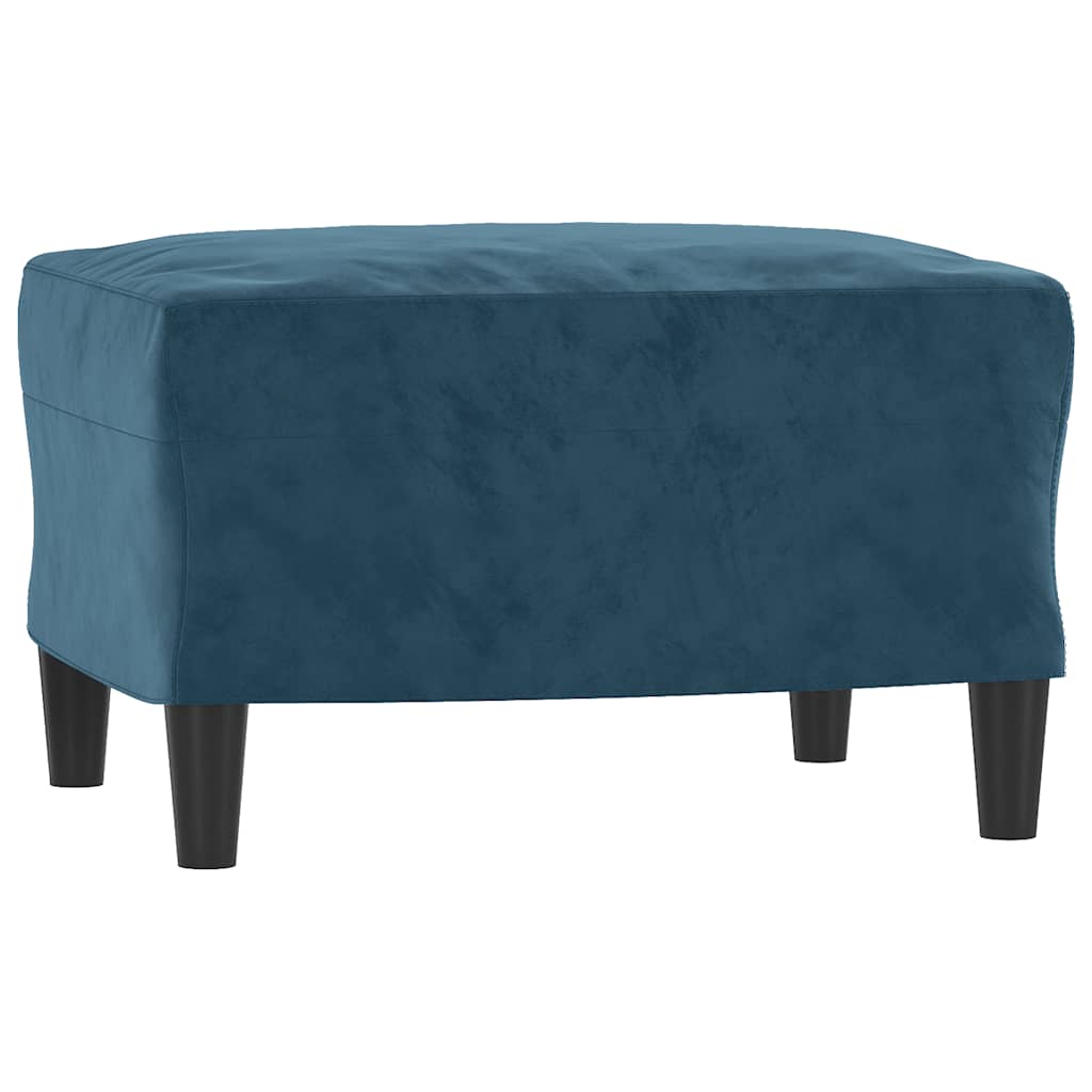 Canapé à 3 places avec repose-pieds Bleu 180 cm Velours - XIOS