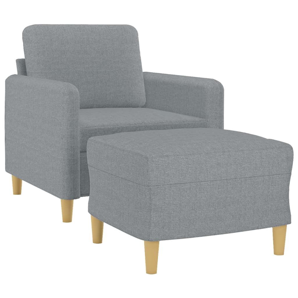 Fauteuil avec repose-pied Gris clair 60 cm Tissu - XIOS