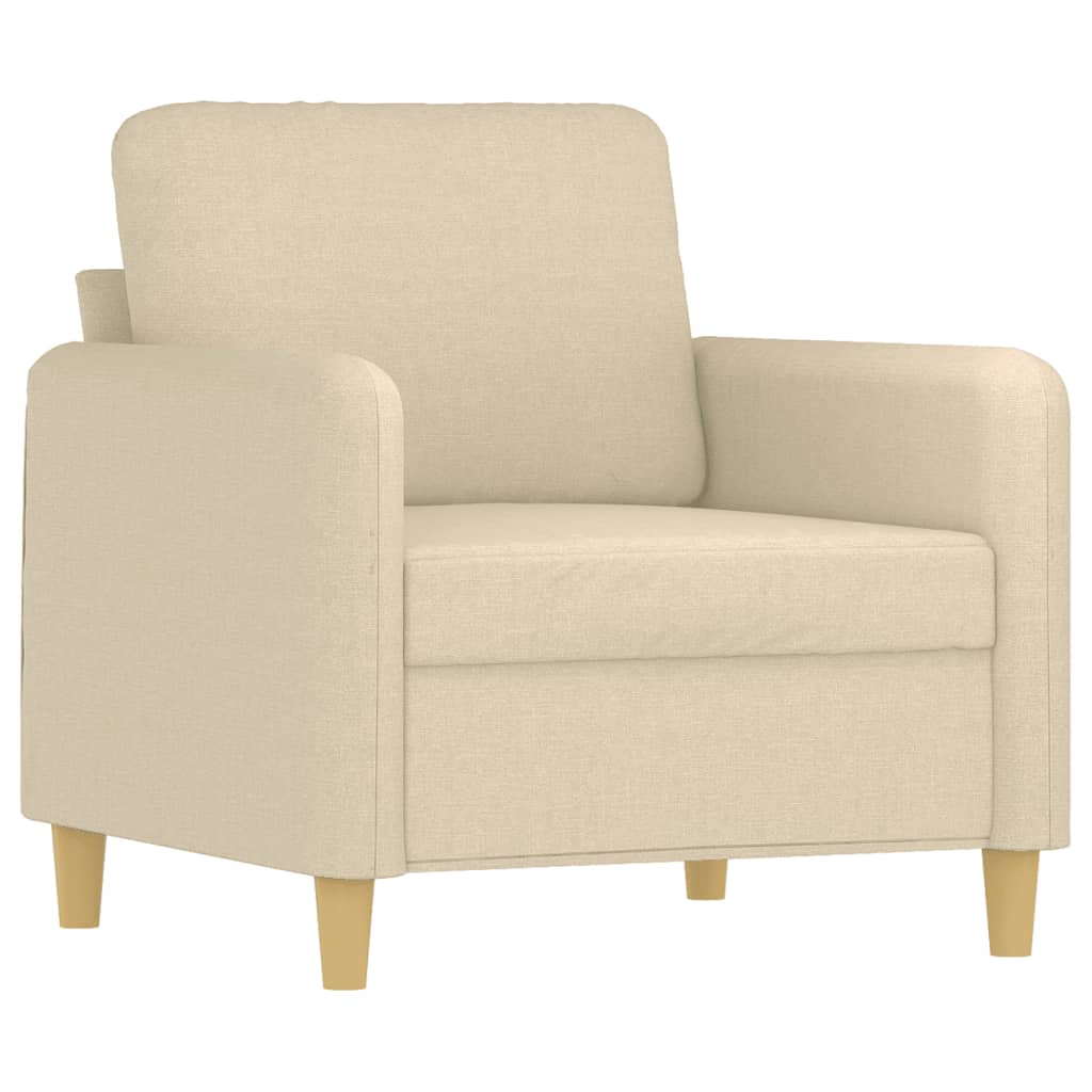 Fauteuil avec repose-pied Crème 60 cm Tissu - XIOS