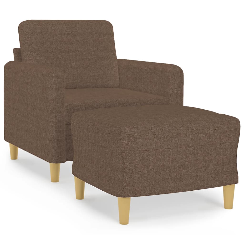 Fauteuil avec repose-pied Marron 60 cm Tissu - XIOS