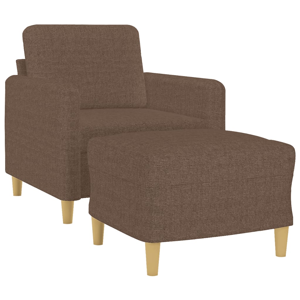 Fauteuil avec repose-pied Marron 60 cm Tissu - XIOS