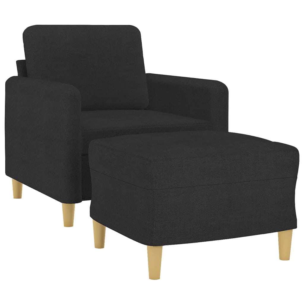 Fauteuil avec repose-pied Noir 60 cm Tissu - XIOS
