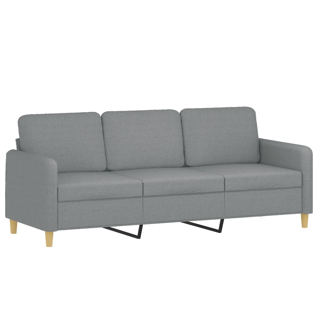 Canapé à 3 places avec repose-pieds Gris clair 180 cm Tissu - XIOS