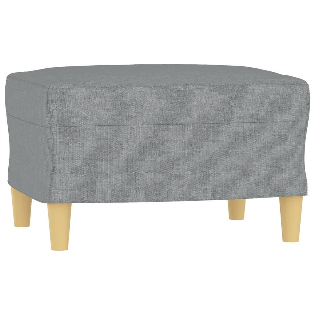 Canapé à 3 places avec repose-pieds Gris clair 180 cm Tissu - XIOS
