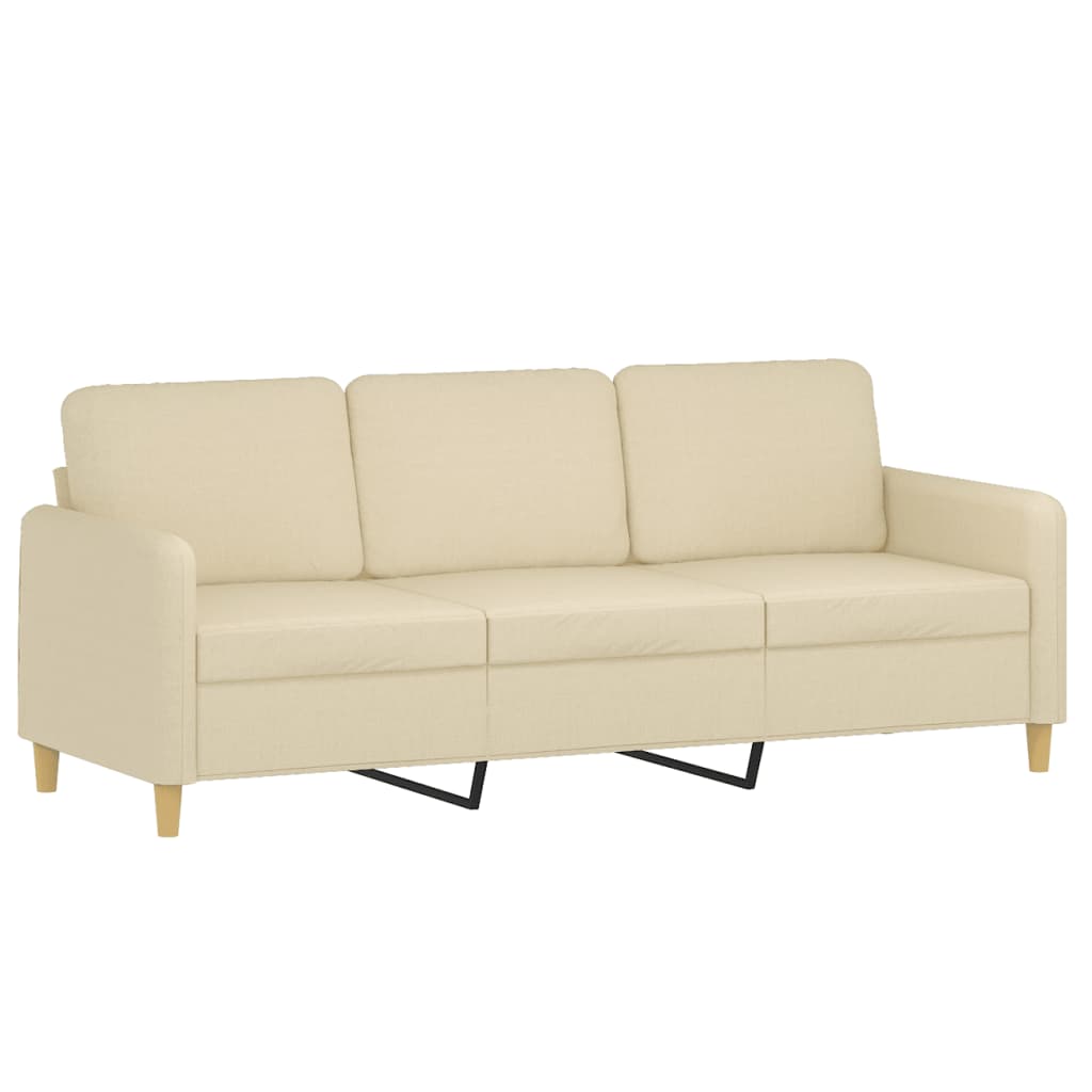 Canapé à 3 places avec repose-pieds Crème 180 cm Tissu - XIOS