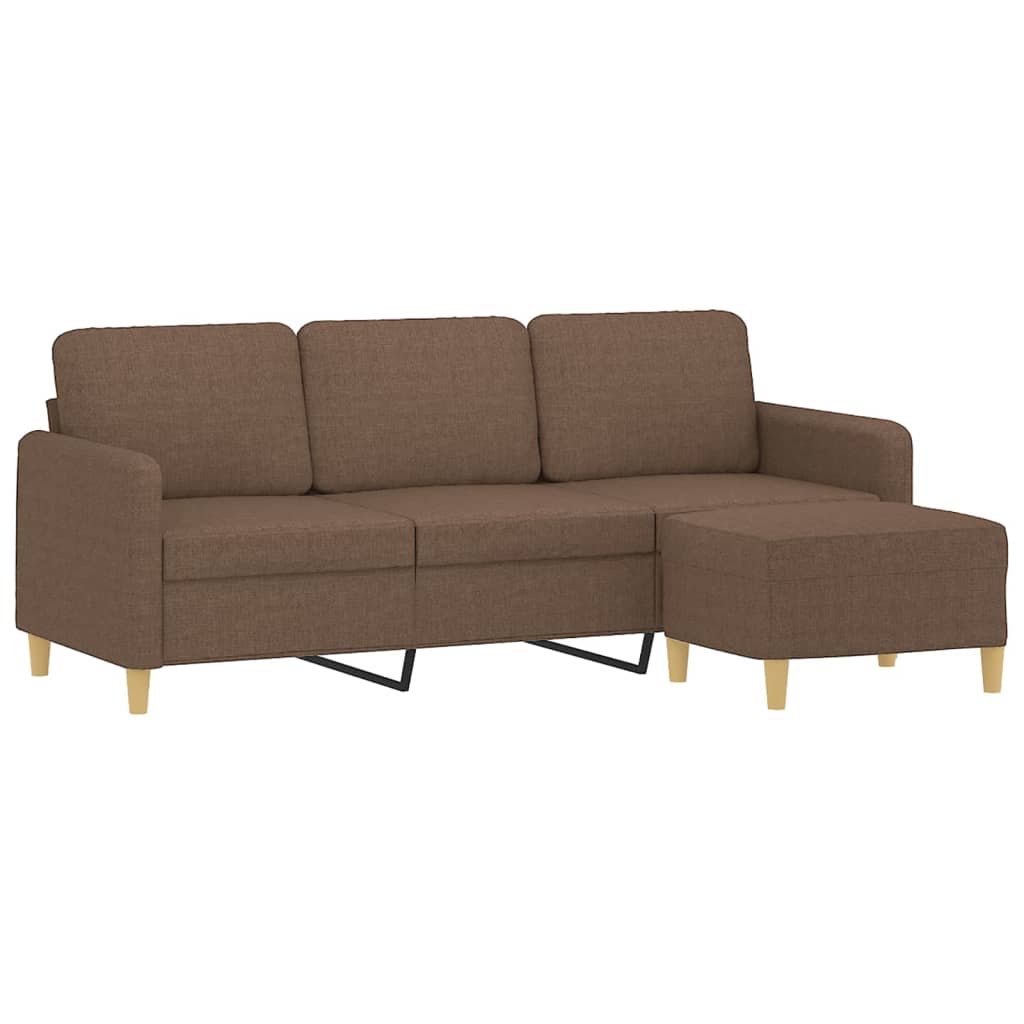 Canapé à 3 places avec repose-pieds Marron 180 cm Tissu - XIOS