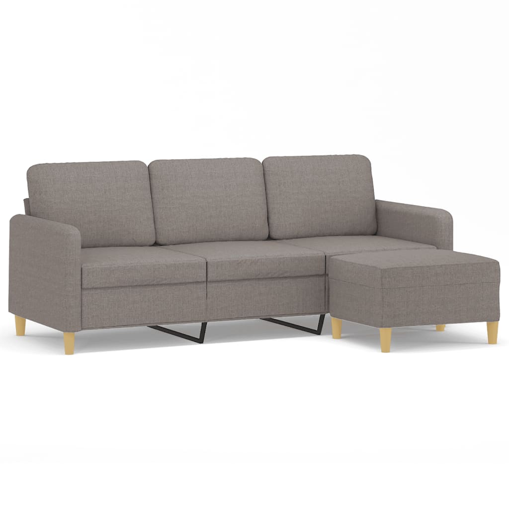 Canapé à 3 places avec repose-pieds Taupe 180 cm Tissu - XIOS