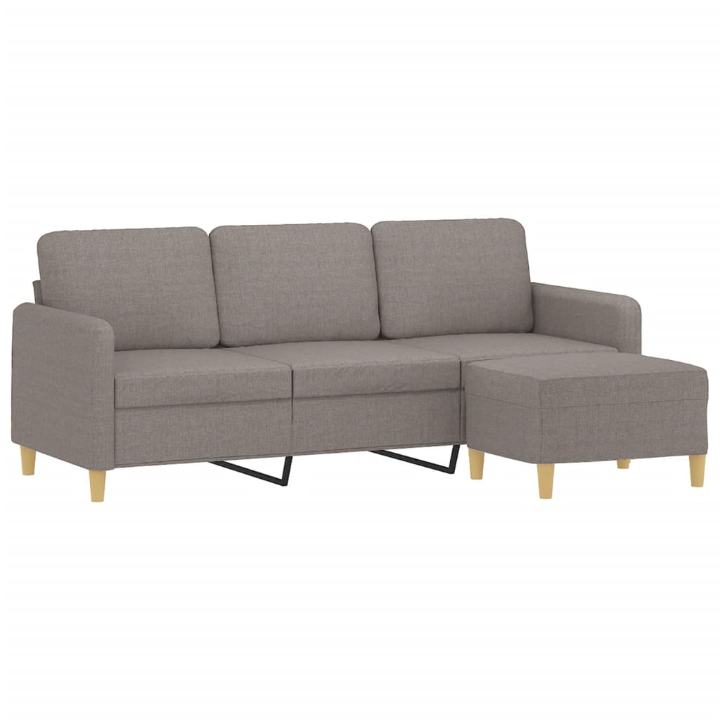 Canapé à 3 places avec repose-pieds Taupe 180 cm Tissu - XIOS
