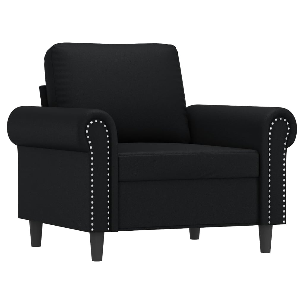 Fauteuil avec repose-pied Noir 60 cm Similicuir - XIOS