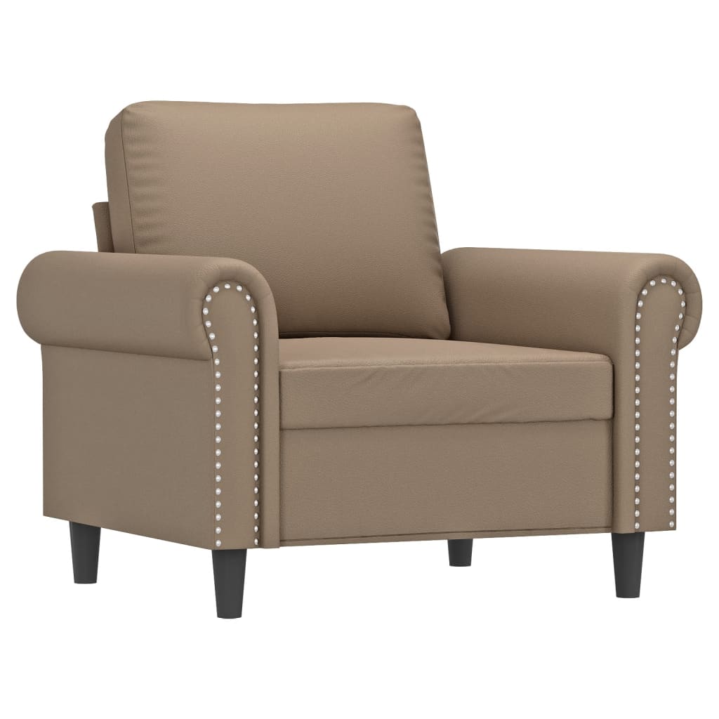 Fauteuil avec repose-pied Cappuccino 60 cm Similicuir - XIOS