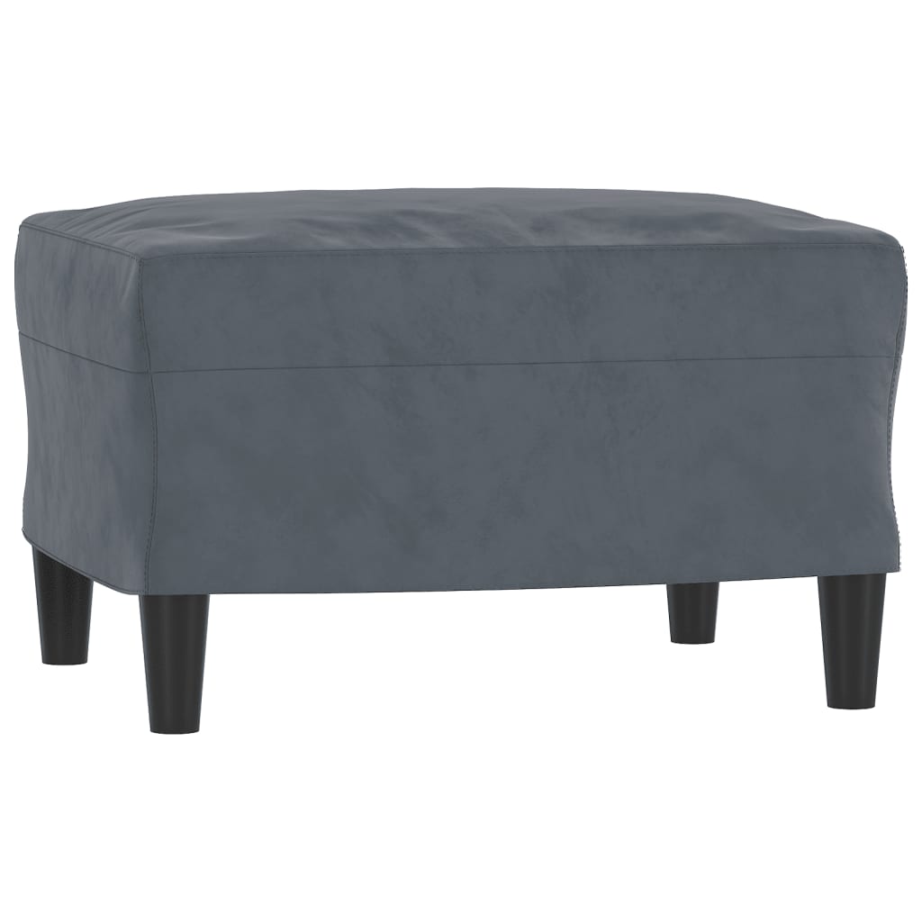 Fauteuil avec repose-pied Gris foncé 60 cm Velours - XIOS