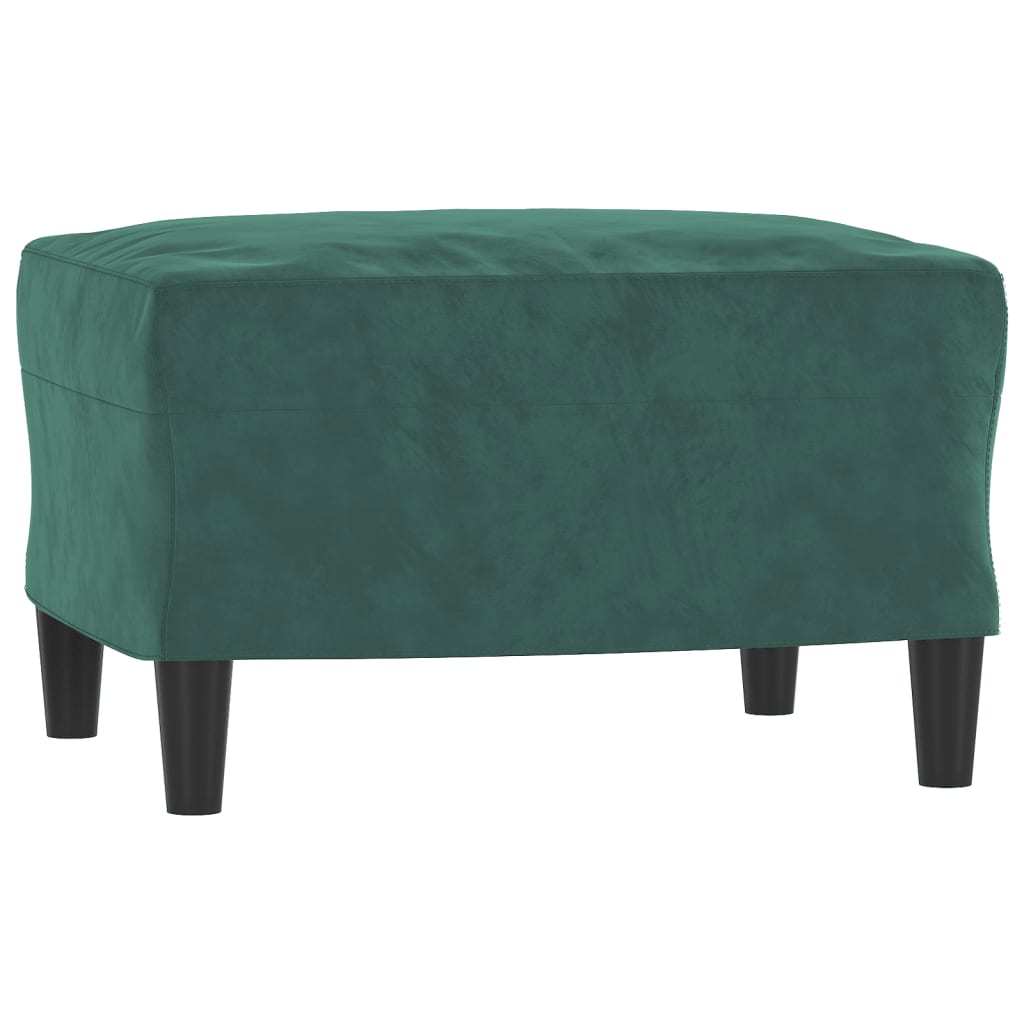 Fauteuil avec repose-pied Vert foncé 60 cm Velours - XIOS